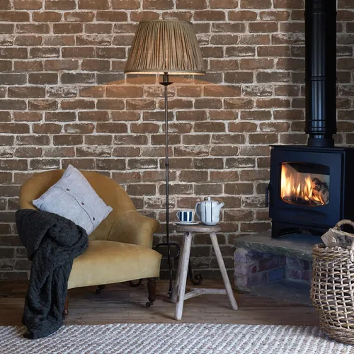 Vista 3 de Timeet Papel tapiz de ladrillo rojo, autoadhesivo para despegar y pegar, papel de contacto extraíble texturizado para dormitorio, sala de estar