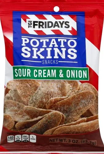 Vista 2 de Poore Brothers Tgif Potato Skins - Crema agria y sabor a cebolla, 3 onzas (paquete de 6)