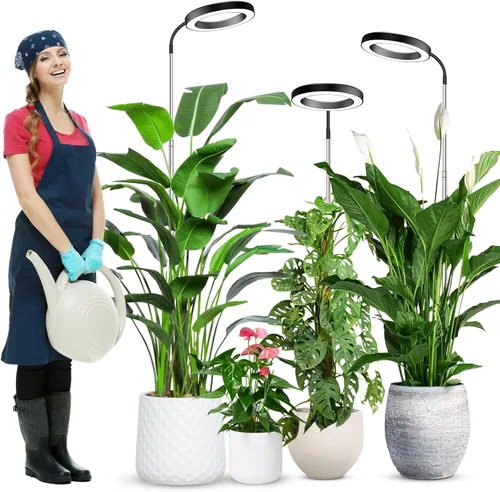 Vista 10 de Wolezek Luces de Crecimiento para Plantas de Interior de Espectro Completo, 80 LEDs de 3 Colores Luz de Crecimiento, 65 pulgadas Luces de Plantas