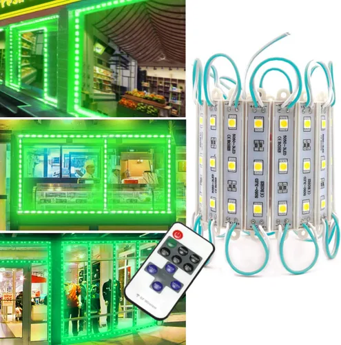 Vista 11 de Luces LED para tiendas, 3 LED, 40 unidades, 5050, luces LED impermeables para ventana, luces decorativas superbrillantes con cinta adhesiva