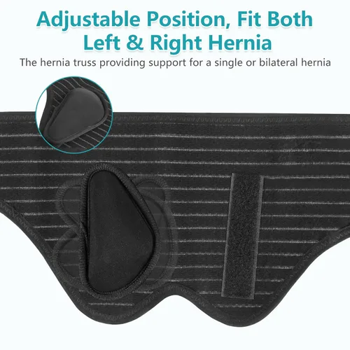 Vista 3 de Cinturón de hernia inguinal para hombre, braguinal de apoyo para hernia para aliviar el dolor de la ingle, cinturón de apoyo inguinal ajustable