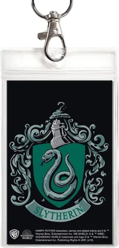 Vista 4 de Ata-Boy Harry Potter Slytherin Crest - Cordón reversible con clip separable y soporte para identificación