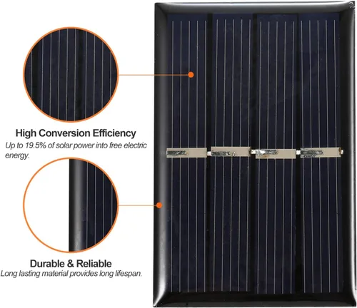 Vista 5 de 2PCS 0.28W 2V Mini Solar Panel Polycrystalline Silicon Small Solar Cell DIY Waterproof Camping Portable Power Solar Panel Compatible for Toys Light