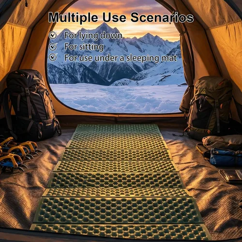 Vista 6 de YIKI - Colchoneta de espuma de celda cerrada para campamento, 72.8 x 22 pulgadas, alfombrilla de dormir de espuma plegable ultraligera con capa