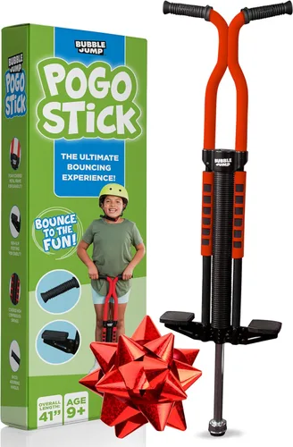Pogo Stick para niños de 10 años en adelante, color rojo, para niños, niñas, adolescentes y adultos, de 80 a 160 libras, mango de goma de agarre
