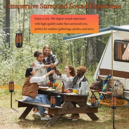 Vista 3 de Altavoces Bluetooth mejorados para exteriores, altavoz Bluetooth 5.3 de 10 W, sincronización múltiple de sincronización automática de hasta 100