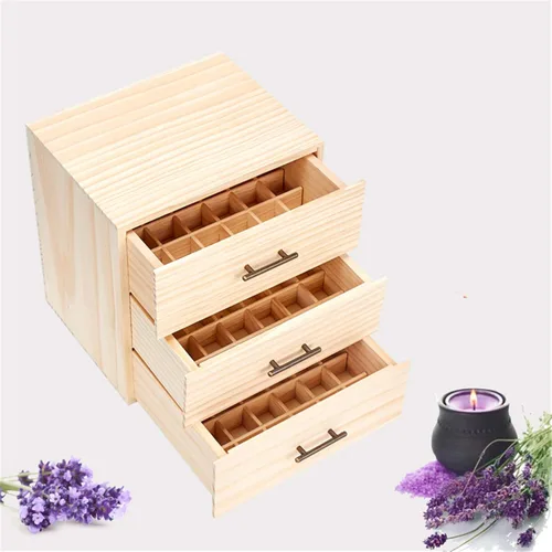 Vista 3 de Pure Vie Caja de almacenamiento de madera para aceites esenciales, para el hogar, con capacidad para 90 botellas (se adapta a 0.2-0.5 fl oz)