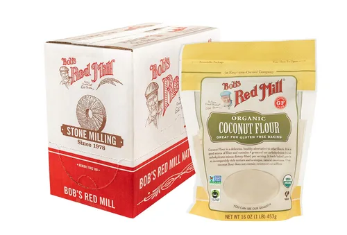 Vista 3 de Bob's Red Mill Harina de coco orgánica, 16 onzas (paquete de 1), sin OMG, certificado de comercio justo, vegano, apto para dieta cetogénica, apta