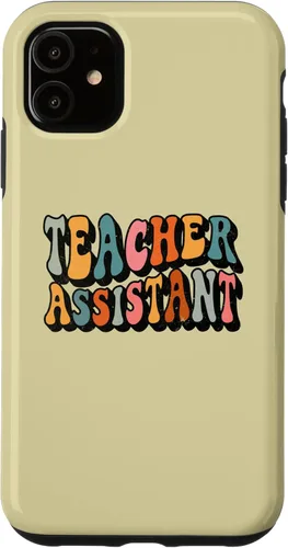 Vista 5 de iPhone 14 Teacher Assistant Squad, Groovy Back To School Matching Case
