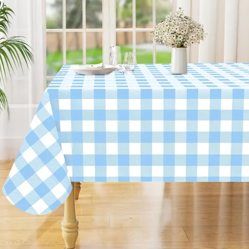 Vista 44 de misaya Mantel cuadrado de vinilo impermeable, mantel con parte trasera de franela de búfalo, mantel de plástico lavable para cena, cocina