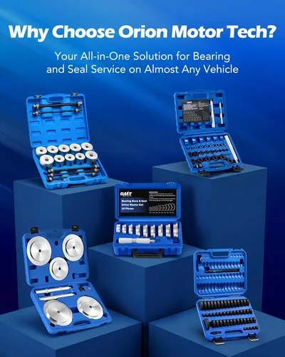 Vista 7 de Orion Motor Tech Juego de herramientas de conductor de espaciadores personalizados 52 en 1 y removedor de sellos de rodamientos de eje de rueda