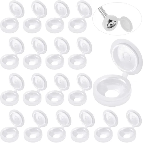 Vista 7 de Hotop 100 Piezas de Tapas de Tornillo con Bisagras de Plástico, Tapas de Rosca Plegables, Tapas de Arandela Abatibles (Pequeño, Negro)