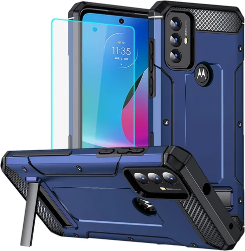 Funda para Moto G Play 2023, Moto G Play 2023 con protector de pantalla, resistente protección contra caídas para Moto G Play 2023 (azul)