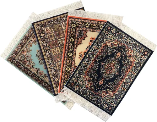 Vista 7 de Juego de 4 alfombras para casa de muñecas, accesorio de casa de muñecas en miniatura, alfombras de 6 x 4, rectangulares, decoración de alfombras