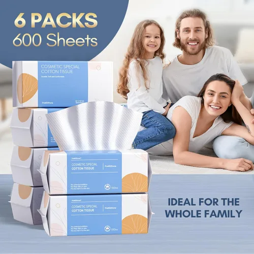 Vista 7 de PoeticEHome Toalla facial desechable – Toallitas secas de algodón ultra suave – Paños de limpieza facial sin pelusa