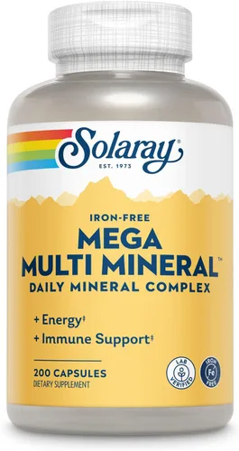 Vista 9 de Solaray Mega Multi Mineral, 200 Cápsulas (25 Porciones, 100 Cápsulas)