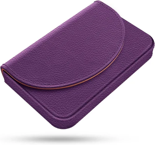 Vista 10 de Tarjetero, Estuche para Tarjetas de Visita de Cuero PU con Impresión de Color y Patrón, Porta Tarjetas con Billetera, Bolsillos Magnéticos