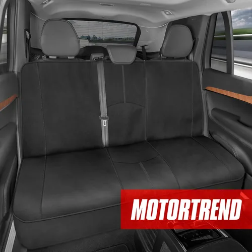 Vista 4 de Motor Trend SpillGuard - Funda impermeable para asiento trasero de automóvil, costuras grises y SpillGuard fundas impermeables para asientos