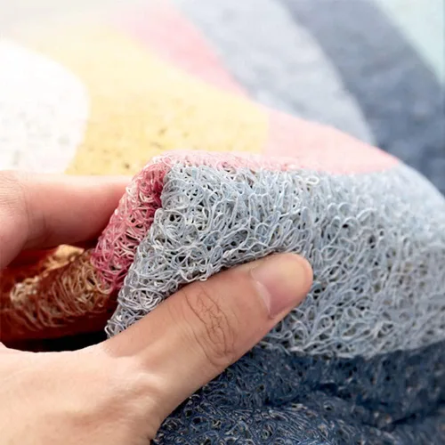 Vista 4 de Zeeinx Tapete de bienvenida con diseño de arcoíris, semicircular, antideslizante, absorbente, alfombra de entrada para patio, hogar, aula, 17.7 x