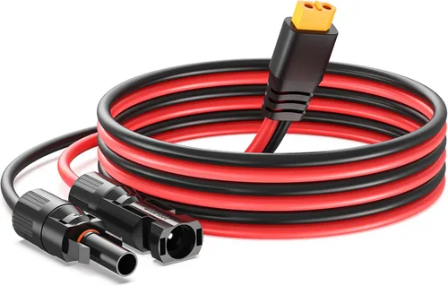 Vista 12 de Bateria Power Cable de extensión de carga solar a XT60 10AWG 2 pies conector solar a XT60 Cable adaptador para panel solar a batería LiFePO4 RV
