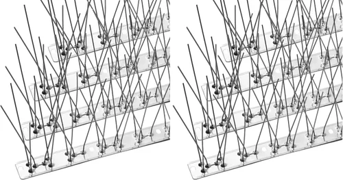 Vista 11 de OFFO - Púas para pájaros con base de acero inoxidable, Púas resistentes para aves en forma de flecha, kit de púas para palomas para mantener