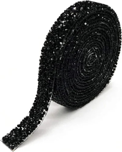 Vista 8 de Dowarm Cinta de diamantes de imitación de 3 yardas, rollo de cinta de diamantes de imitación, envoltura de malla con diamantes de imitación