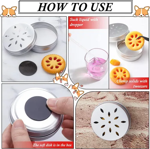 Vista 6 de Shimeyao Kit de entrenamiento de aroma de perro, 59 piezas, caja de entrenamiento de 24 aromas, recipientes de trabajo para nariz de perro, latas