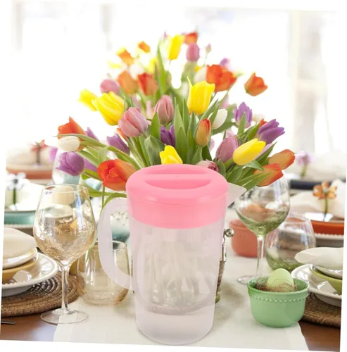 Vista 4 de DOITOOL Recipiente de almacenamiento de bebidas de gran capacidad, resistente al calor, jarra de agua fría, jarra de jugo de plástico, tetera