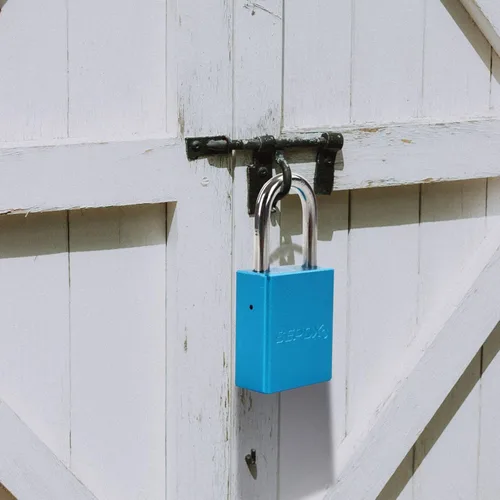 Vista 5 de SEPOX® Trinity - Candado de aluminio sólido resistente al agua, resistente al agua, paquete de 3 cerraduras RGB con cilindro de latón de grillete