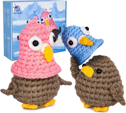 Vista 9 de Kit de ganchillo para principiantes, kit de inicio de ganchillo con tutoriales en video paso a paso, suministros de tejido de ganchillo Amigurumi