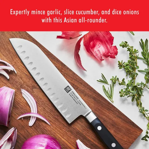 Vista 2 de ZWILLING J.A. Henckels Cuchillo Santoku profesional "S", acanalado, 7", Negro
