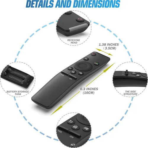 Vista 8 de Paquete de 2 controles remotos de repuesto para Samsung Smart TV, sin