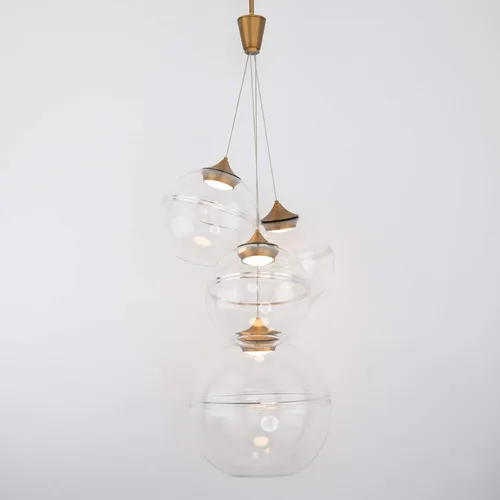 Vista 3 de WAC Lighting dweLED, Bistro LED 4 lámparas de araña 3000K en latón envejecido