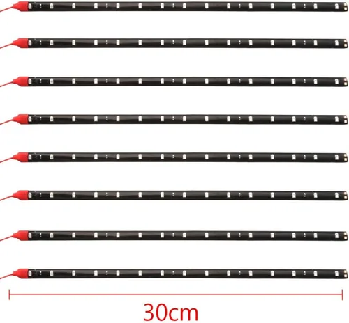 Vista 11 de Esupport - Tira flexible de luces para auto, 8 unidades, 30 cm/11.8 pulgadas, 15 Ledes, SMD, resistente al agua