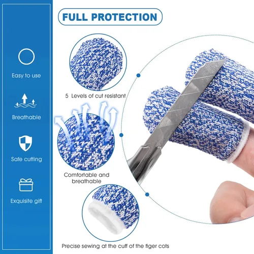 Vista 4 de Juego de 10 protectores de dedos para cortar, protector de cocina, cuchillo de acero inoxidable, cuna, seguro, papa, mantequilla, lechuga, rallador