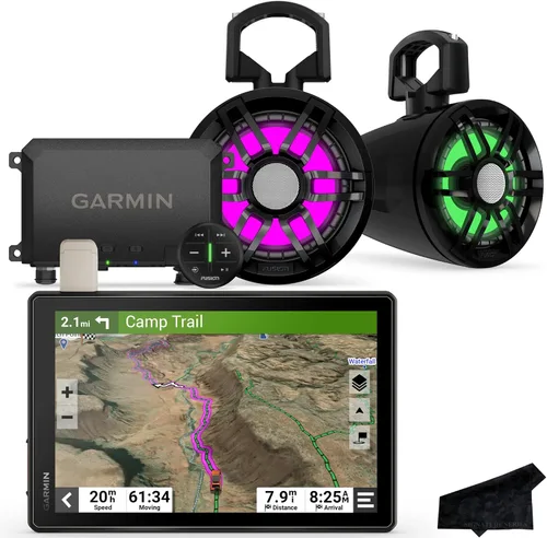 Garmin Tread Overland XL - Navegador todoterreno GPS todoterreno con sistema de audio Fusion Marine, Sistema de audio
