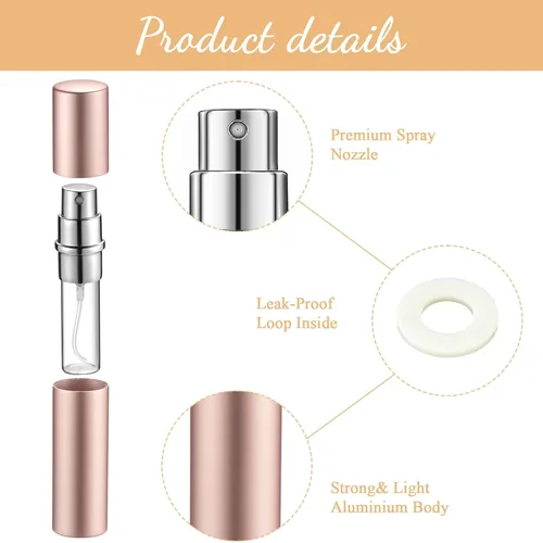 Vista 3 de Boao Morandi - 14 piezas de 0.2 fl oz de perfume recargable atomizador recargable Morandi Mini muestra de fragancia dispensador de colonia forrado