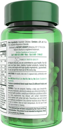 Vista 8 de Nature's Bounty Superfoods Plus Energy para apoyar la energía celular, suplemento de 23 frutas y verduras, 30 cápsulas