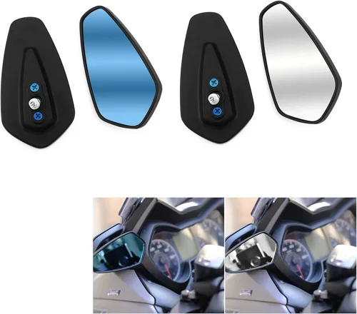 Vista 4 de HEINMO Espejo retrovisor ajustable para motocicleta, espejos convexos de aluminio para Yamaha XMAX 250 300 400 2017-2022 2023 (blanco)