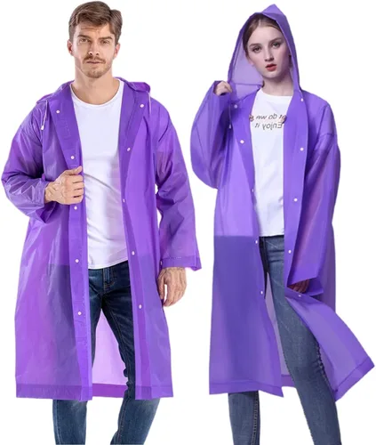 Vista 20 de Ponchos de lluvia para adultos reutilizables, paquete de 2 a 5 impermeables para mujeres y hombres, abrigo impermeable con capucha con cordón
