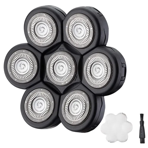 Vista 13 de Cabezales de repuesto para afeitadora de 5 cuchillas para hombres calvos, afeitadora eléctrica fácil de limpiar con cubierta de cuchilla