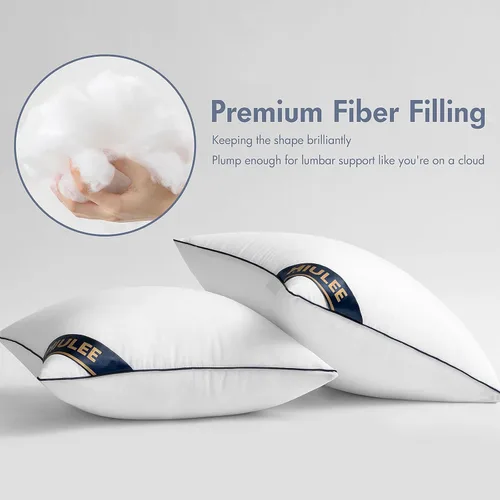 Vista 9 de MIULEE Paquete de 2 fundas decorativas de lino y arpillera para almohada, color azul claro, juego de 2 rellenos de almohada de 18 x 18 pulgadas