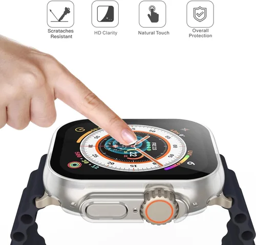 Vista 2 de Misxi - Juego de 2 fundas rígidas de policarbonato con vidrio templado integrado Compatible con Apple Watch Ultra 3 (2025) / Ultra 2 / Ultra