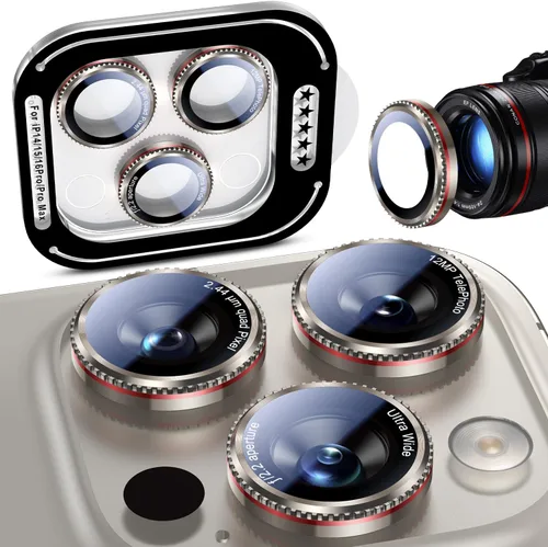 Vista 19 de Uyiton Protector de lente de cámara para iPhone (17/16/15/14 Pro Max) y iPhone (17/16/15/14 Pro), protector de lente de cámara de vidrio templado