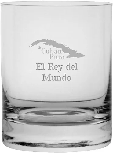 Vista 13 de Bolívar Cuban Cigar Temático Grabado 11oz Crystal Rocks Whisky Glass