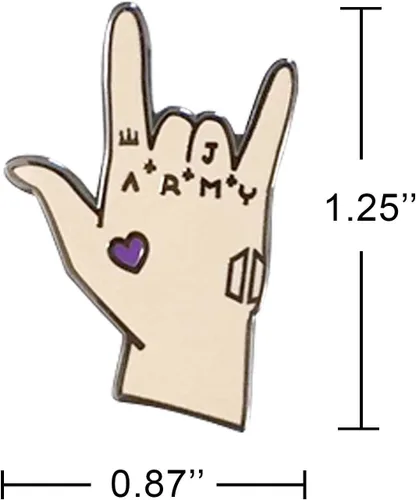 Vista 2 de Pasador de esmalte, mano de tatuaje Jungkook, Metal, no conocido