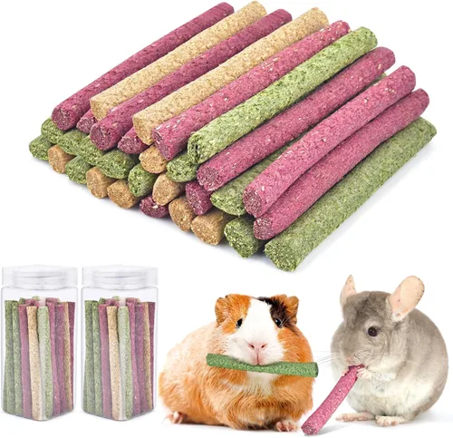 Vista 10 de ERKOON Timothy - Palitos de heno, juguetes masticables de conejo para dientes, palitos molares naturales, golosinas para conejitos, conejillos