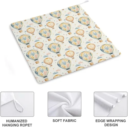 Vista 3 de Decorative Hand Towels for Bathroom - Retro Hot Air Balloon A Print Soft Absorbent Small Bath Hand Towels for Kitchen, Farmhouse, Spa, Hotel, Guest