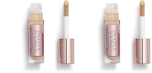 Vista 19 de Revolution Beauty London, Conceal & Define Corrector, cobertura completa y ligero, acabado mate de larga duración, vegano y libre de crueldad, tonos