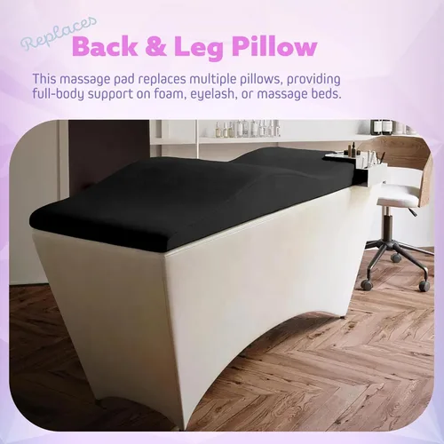 Vista 6 de Cubrecama de pestañas Almohadilla ergonómica de espuma viscoelástica con funda de felpa, cojín de mesa de spa para tecnología de pestañas, colchón